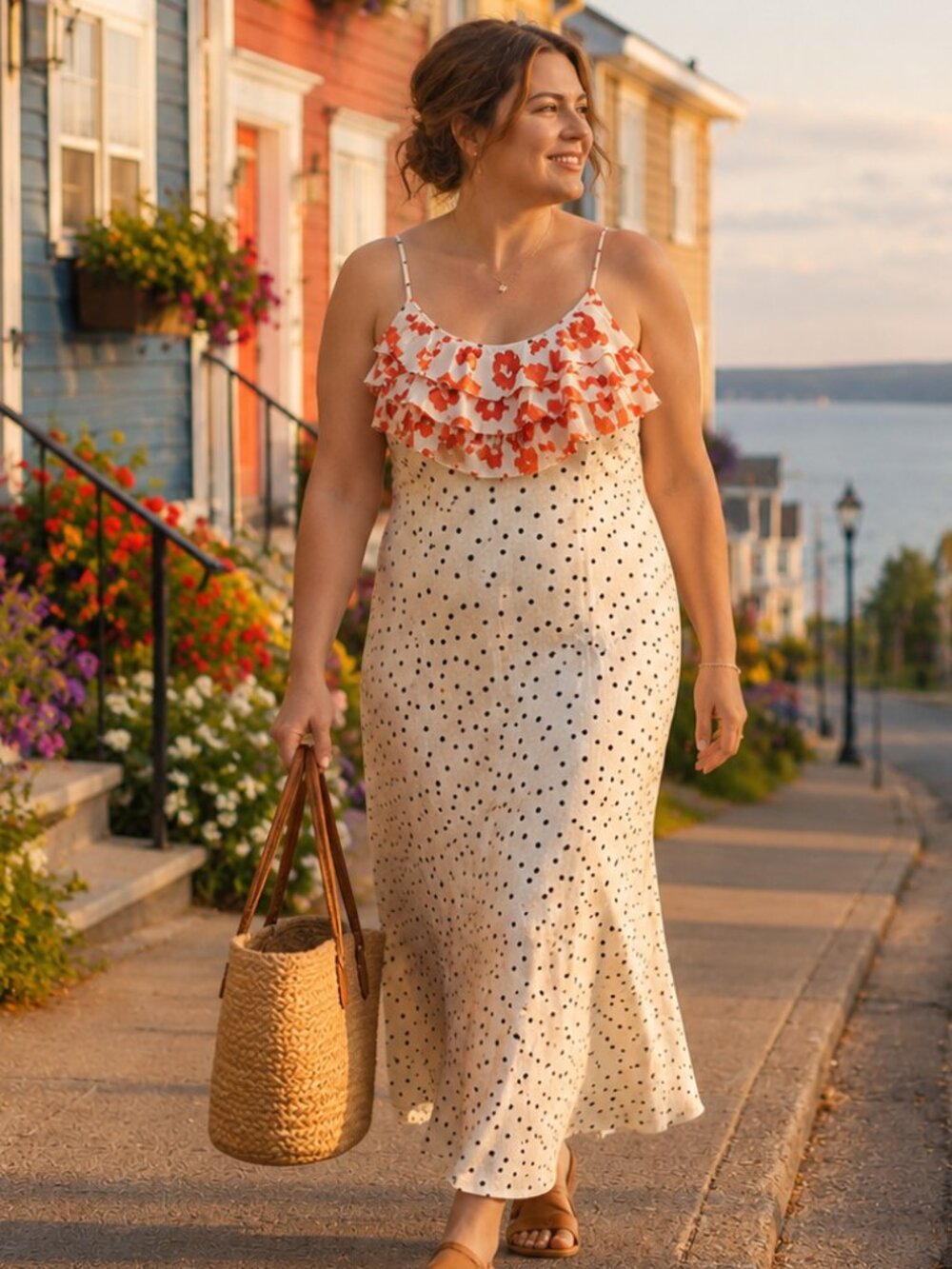 RIXO x Target 1X White Red Polka Dot Ruffle Slip Dress Summer Brunch Wedding 🌺 - Picture 1 of 12
